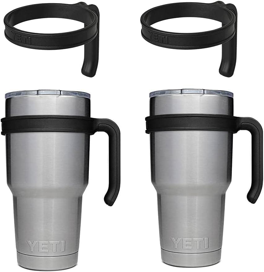 30oz Tumbler Handle,Fits for Yeti Rambler Cooler Cup,Rtic Mug,Sic,Ozark Trail Grip and more Brand,Anti Slip Travel Mug Drinkware Holder,Black,2Pack
