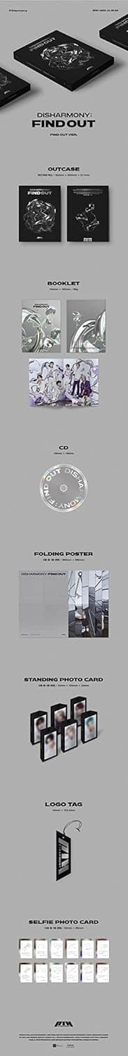 P1Harmony [ DISHARMONY : FIND OUT ] 3rd Mini Album [ FIND OUT & TURN OUT & +WORLD Ver. SET ] incl. CD, Photo Book, Booklet, Folding Poster, Logo Tag & Standing/Lenticular/Selfie Photo Card