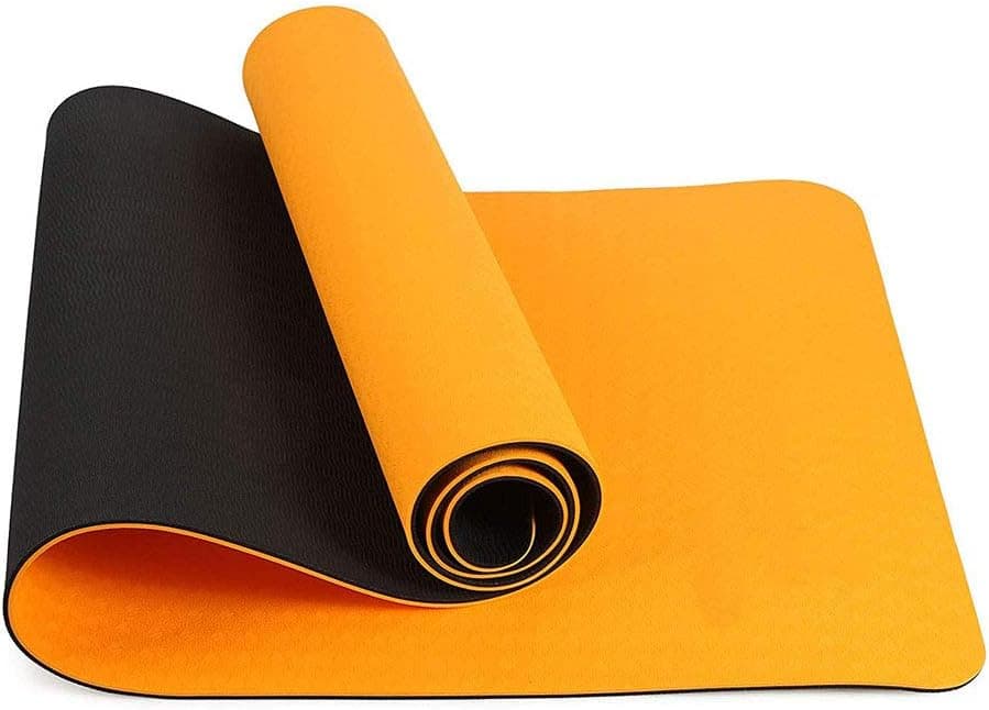 Exrebon Yoga Mat 72''x24''x1/4in - Pilates Exercise Anti-Tear Non-Slip Textured TPE with Carrying Strap, Orange