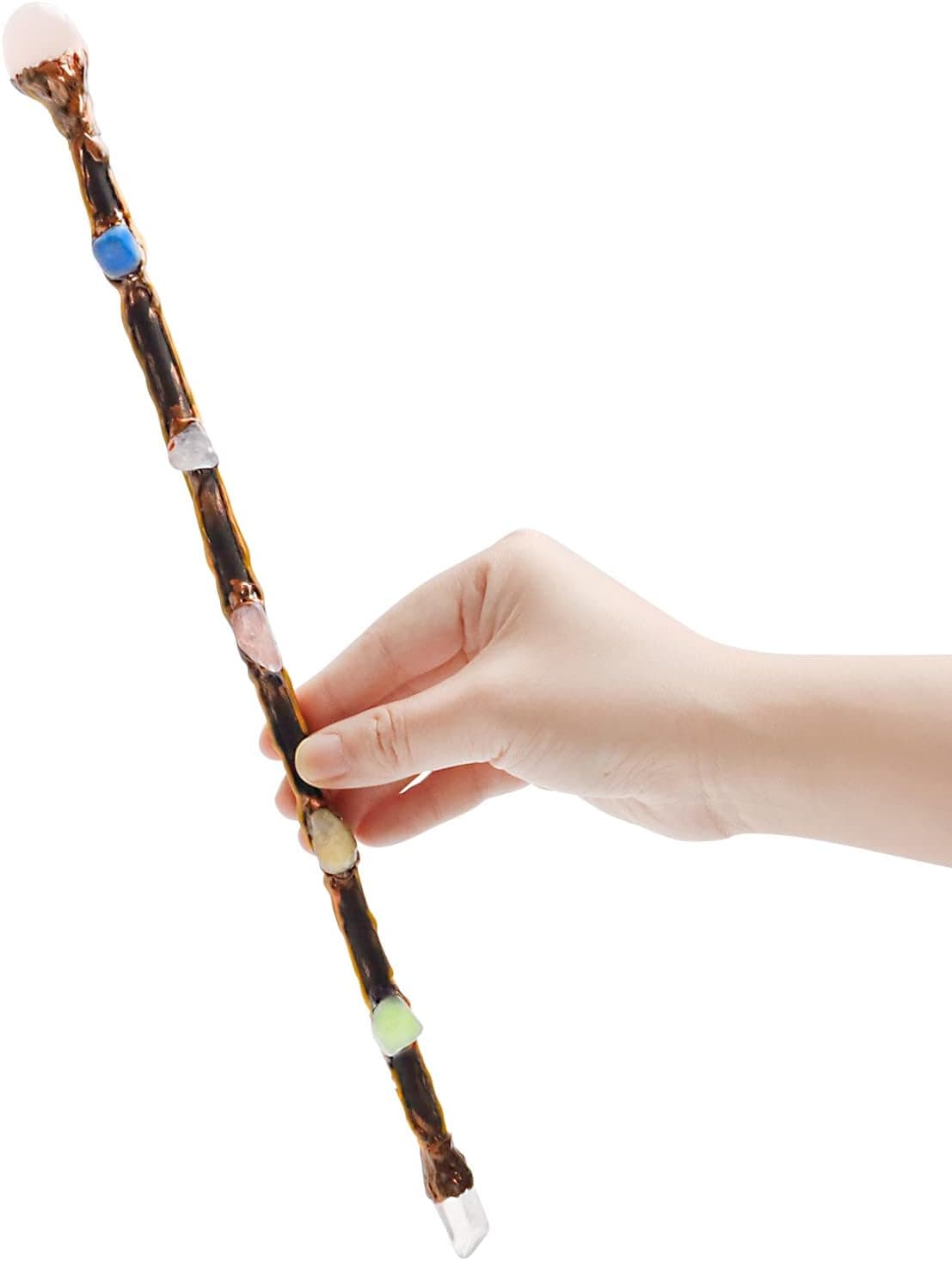 Rich Boxer Fine Handcrafted Amethyst Crystal Magic Wand Cosplay Magic Wand for Witches and Wizards, Style A