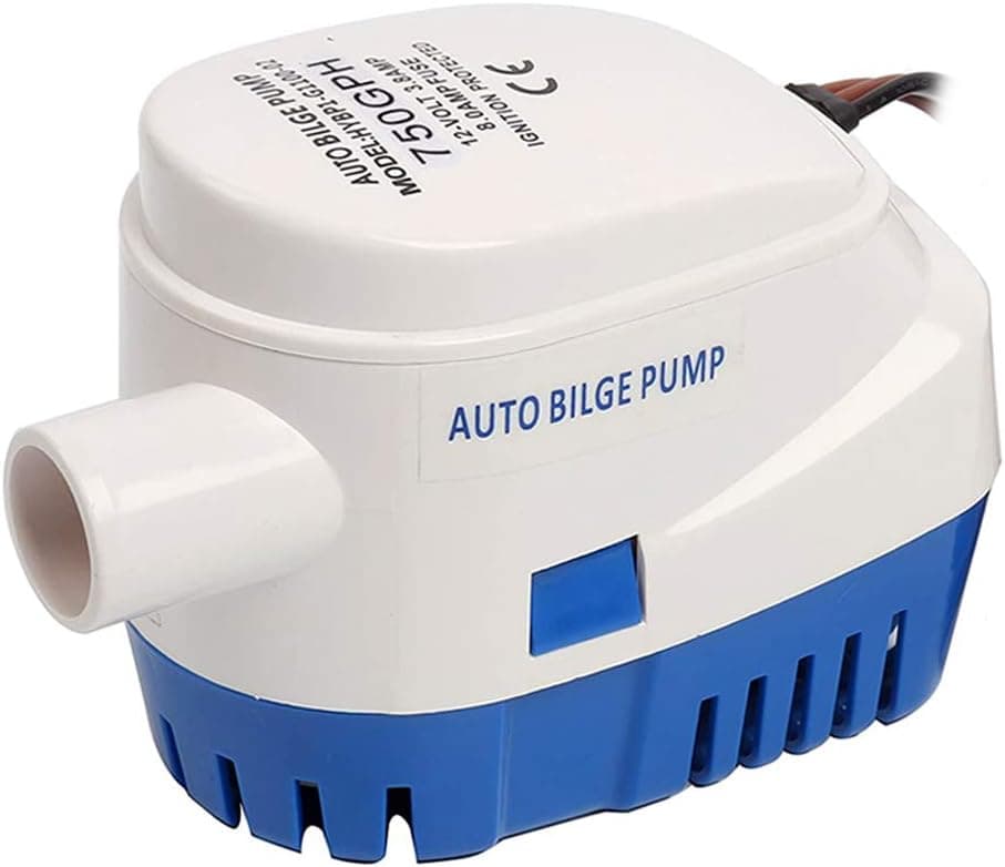 XUMZEE Upgrade Automatic Bilge Pump, 12-Volt, 750GPH, ¾-Inch Hose, Bilge Pump Built-in Float Switch (Blue)