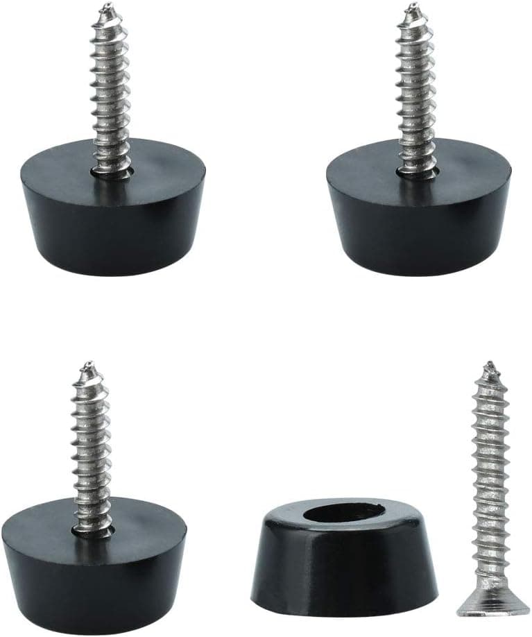 uxcell 4pcs Rubber Feet Bumper Furniture Table Amplifier Speaker Cabinet Floor Protector Desk Printer Leg Pads with Screws, D22x18xH10mm