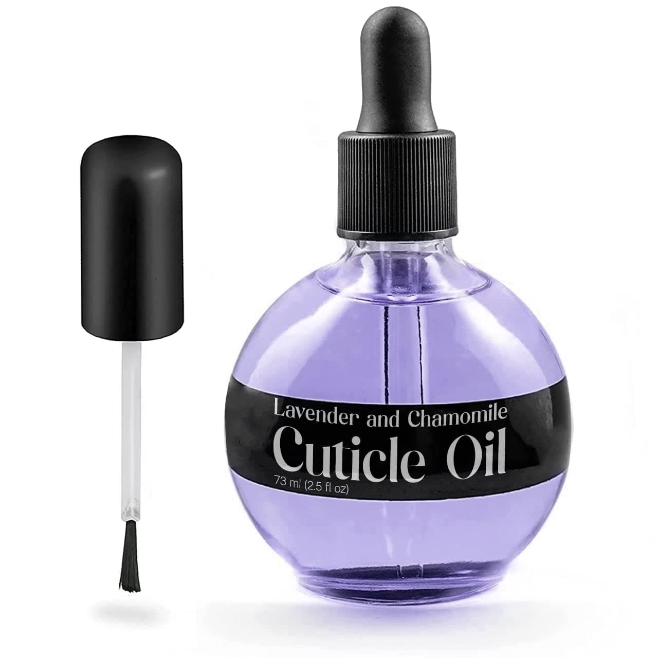 C CARE Cuticle Oil For Nails - Levender and chamomile Nail Oil - Moisturizes and Strengthens Nails and Cuticles - Dropper & Brush included - Large 2.5 oz bottle
