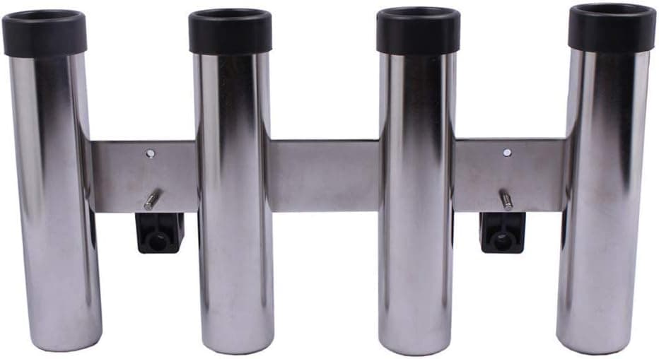 Hoffen Heavy Duty 316 Stainless Steel Fishing Rod Holder 4 Link 4 Tubes with Clamp for Marine Yacht