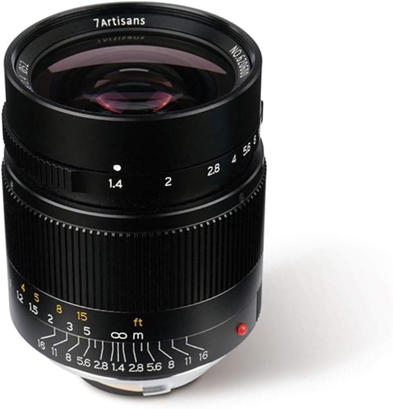 7artisans 28mm F1.4 Manual Focus Lens for Leica M Mount Cameras M-M, M240, M3,M5,M6,M7,M8,M9,M9P,M10 (Black)