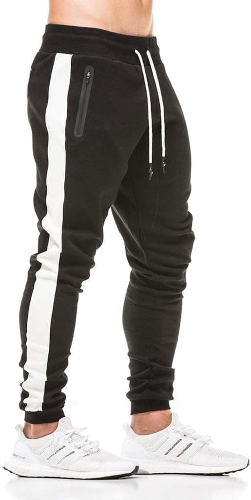 Gopune Men's Gym Jogger Pants Casual Workout Track Pants Running Sweatpants with Zipper Pockets