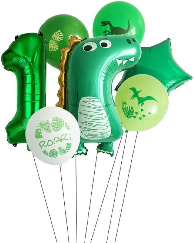 TUWUNA Baby Dinosaur Balloons 1st Birthday Decorations Dinosaur Birthday Party Supplies Boy or Girl 1st Birthday Party Supply
