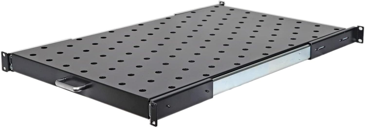 Aeons 1U 19-inch Sliding Rack Server Shelf Vented Sliding 4 Post Rack Mount 29" Shelf Adjustable Mounting Depth 28.2-29.7" Heavy Duty IT Network Cabinet Enclosure Equipment