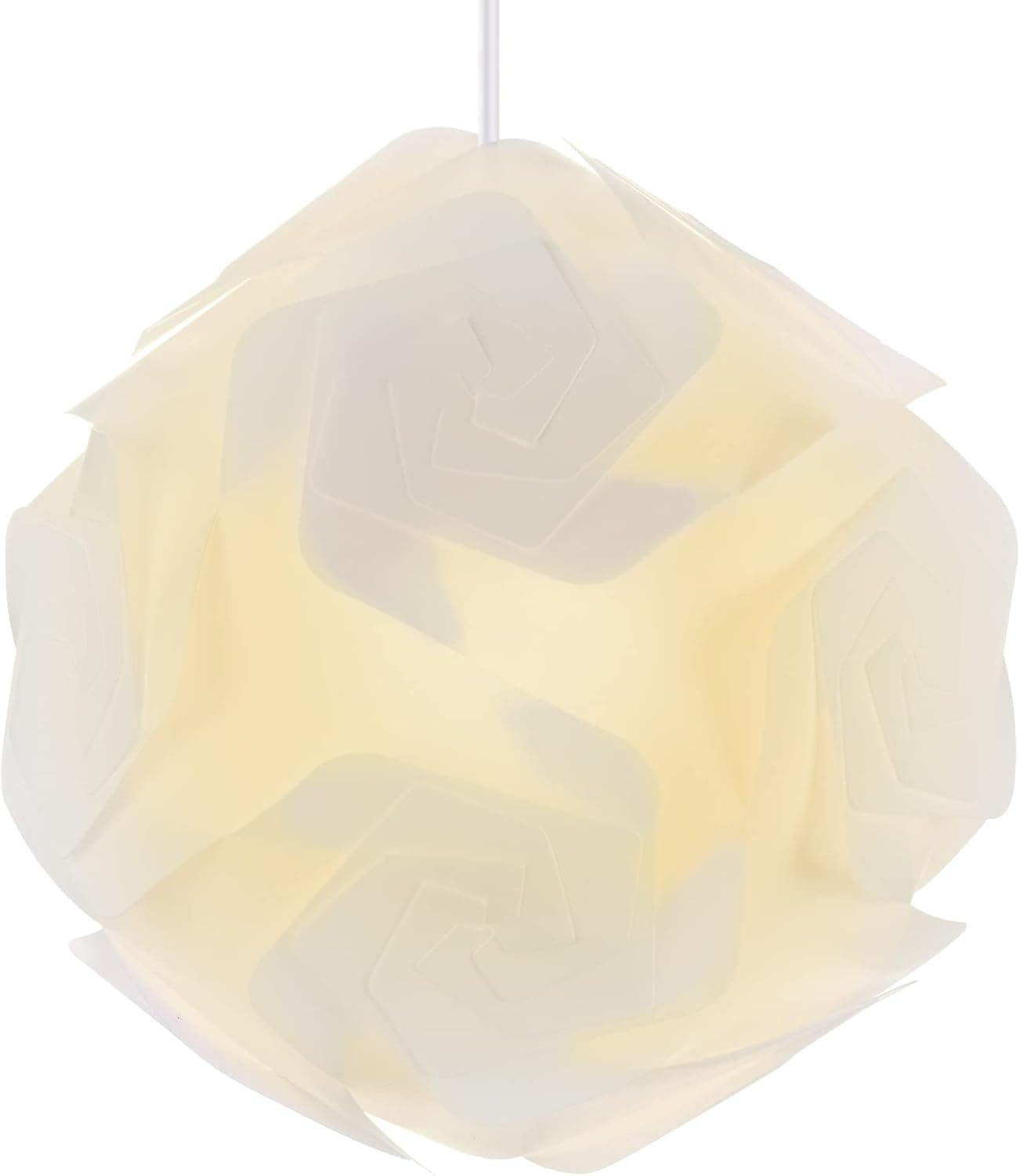 kwmobile Puzzle Lamp Shade - 11" Diameter DIY Ceiling Light Lampshade with 20 Pieces - Modern Ball Design for Pendant Lights Ceilings - Size M, White