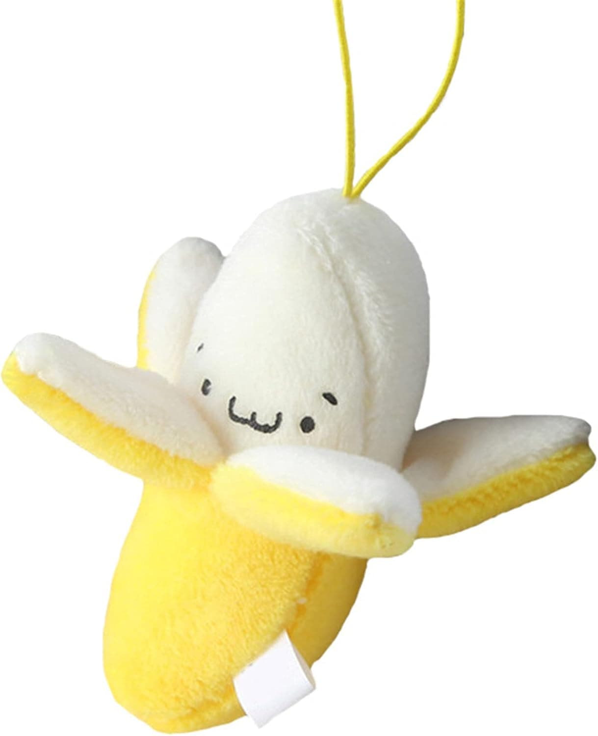 Peeling Banana Doll Toy, Cartoon Doll Soft Birthday Gift PP Cotton Peeling Banana Shape Plush Doll Pendant for Decoration 5 cm