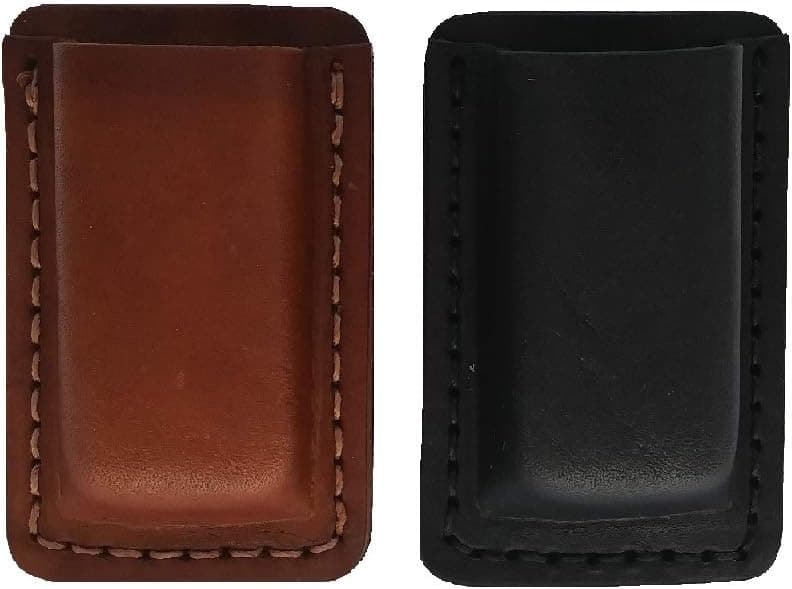 J&J Custom Premium Leather 9mm Double Stack Single Magazine Carrier Holder Holster W/Belt Clip