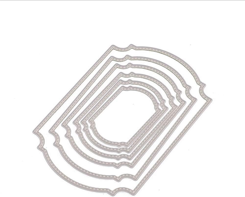 Fyore Metal Cutting Dies Stencil Template Mould for DIY Scrapbooking Album Paper Card Embossing Craft Decoration (6 Pcs Rectangle)