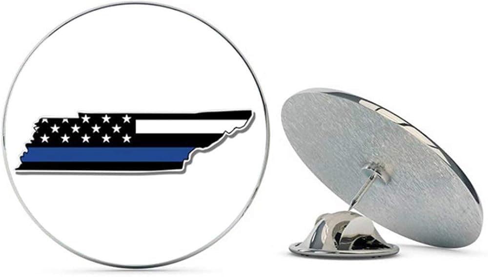 NYC Jewelers Tennessee Thin Blue Line Support Police Metal 0.75" Lapel Hat Pin Tie Tack Pinback