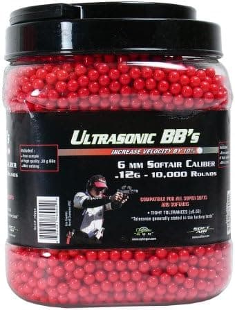 Soft Air 10,000 ct. Bottle Ultrasonic Red Airsoft BBs (6mm, 0.12g)