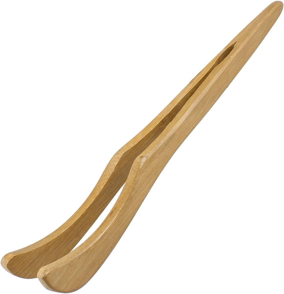 uxcell Wood Tea Tongs 7 Inches Toaster Tongs for Cooking Toast Bread Pickles Tea Kitchen Tongs