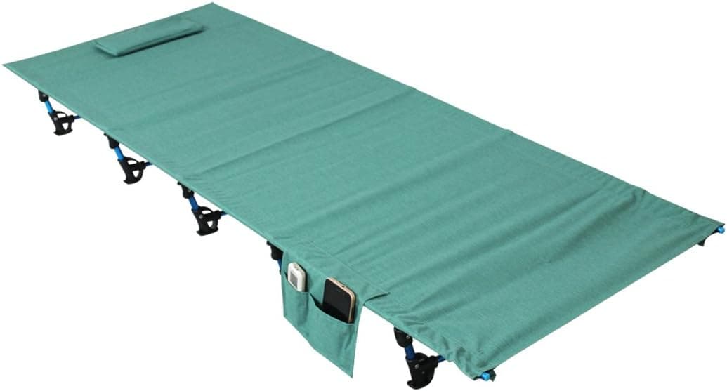 Ultralight Portable Folding Single Camp Bed Travel Cot Tent Bed Aluminium Alloy Metal Frame Outdoor Camping Hiking Fishing Beds with Storage Bag for Adult or Kids