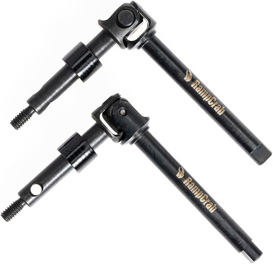 RampCrab Spring Steel CVD Front axle shafts for Axial SCX24 1/24 RC Crawler Car, 4mm Axle Length, 1 Pair Front axle shafts, Upgrades Parts Accessories for SCX24 Bronco Deadbolt JLU B17 Gladiator C10