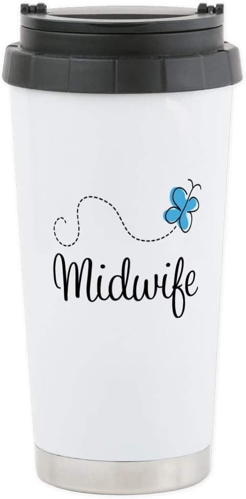CafePress Cute Midwife Stainless Steel Travel Mug Stainless Steel Travel Mug, Insulated 20 oz. Coffee Tumbler