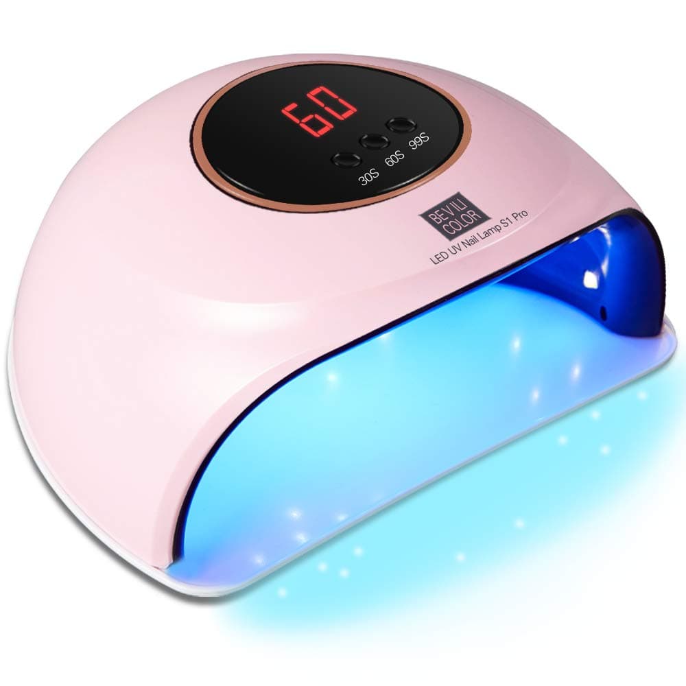 UV LED Nail Lamp Gel Nail Light, 72W Professional Nail Dryer with 3 Timer Setting, Nail Gel Polish LED Curing Lamp with Automatic Sensor & LCD Display, Portable UV Nail Light for Fingernail & Toenail