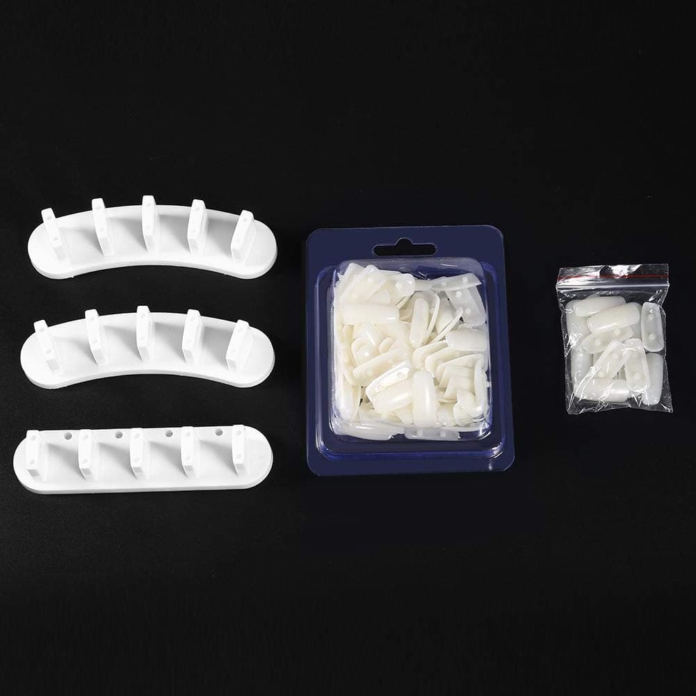 Nail Art Tips Practice Display Stand, Removable Nail Art Training Holder Stand for Salon Home Gel Nail Polish DIY Design Manicure with 100pcs Practice Nail Tips (White)