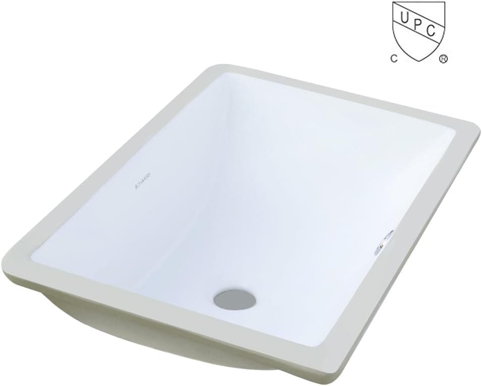 BOHARERS BC2002C Undermount Rectangular Lavatory Vitreous China Sink, White 20-Inch
