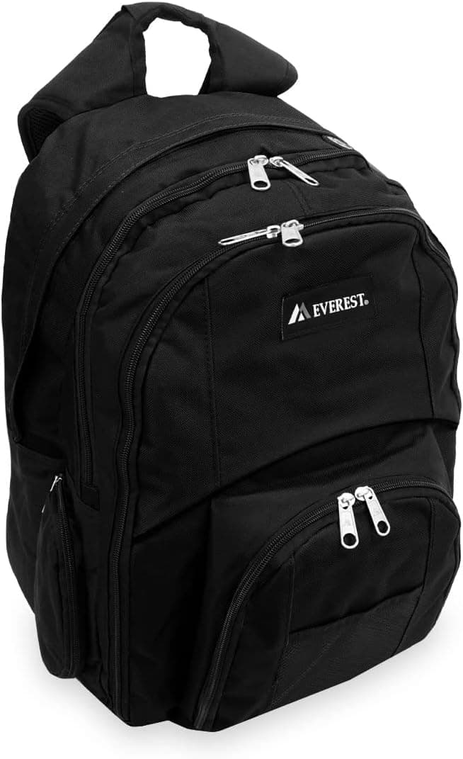 Everest Luggage Laptop Computer Backpack, Black, Black, One Size
