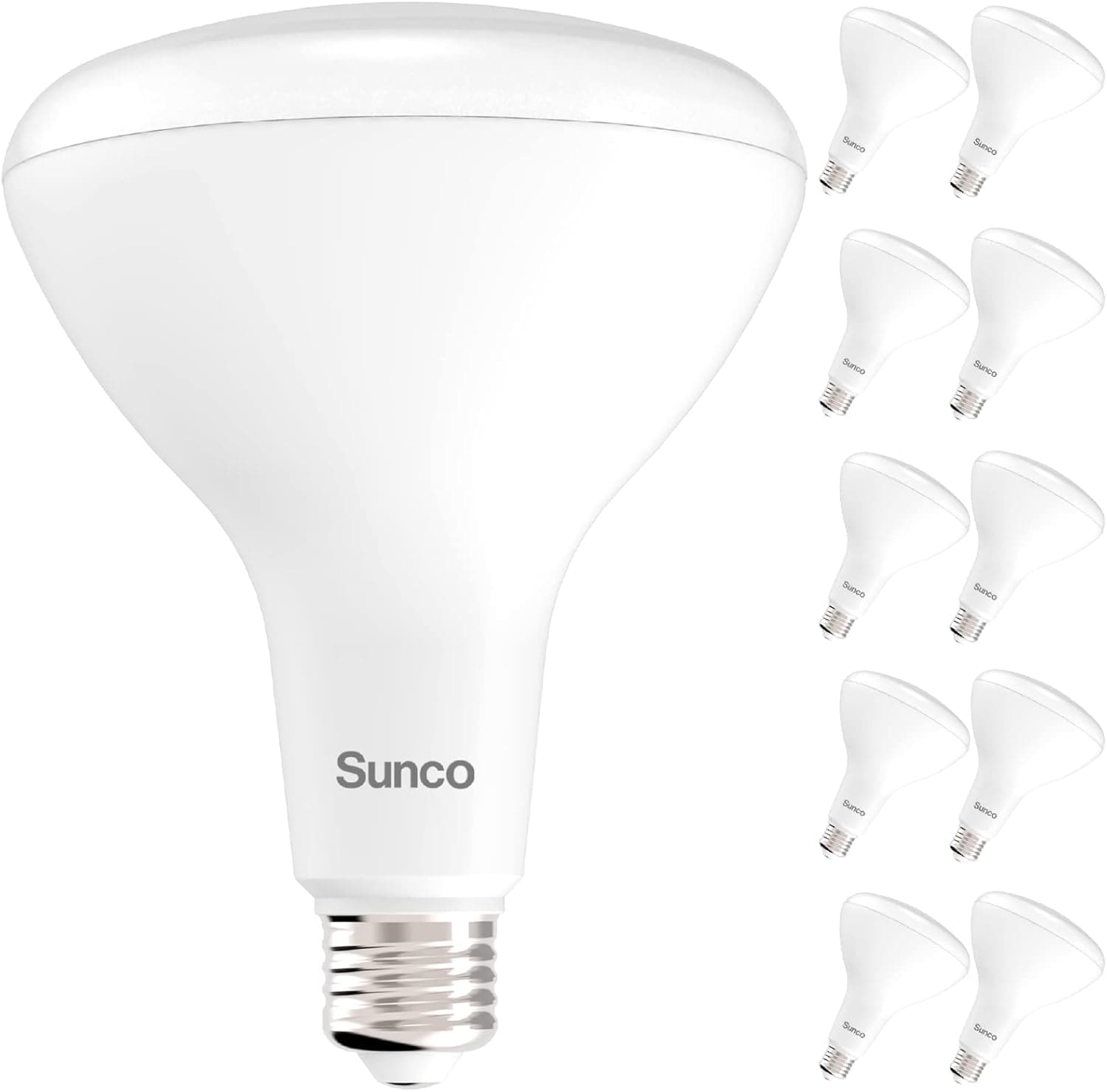 Sunco 10 Pack BR40 LED Light Bulbs, Indoor Flood Light, Dimmable, 3000K Warm White, 100W Equivalent 17W, 1400 LM, E26 Base, Recessed Can Light, High Lumen, Flicker-Free - UL & Energy Star