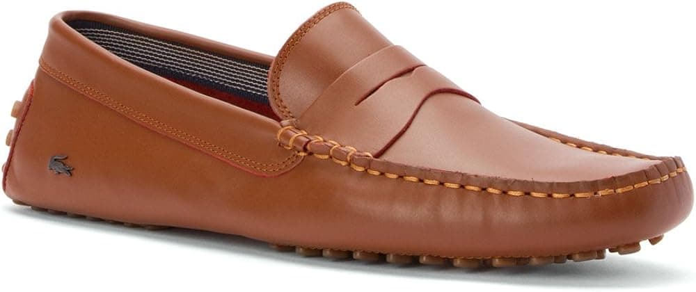 Lacoste Mens Shoes Loafers Concours 10 Tan Leather