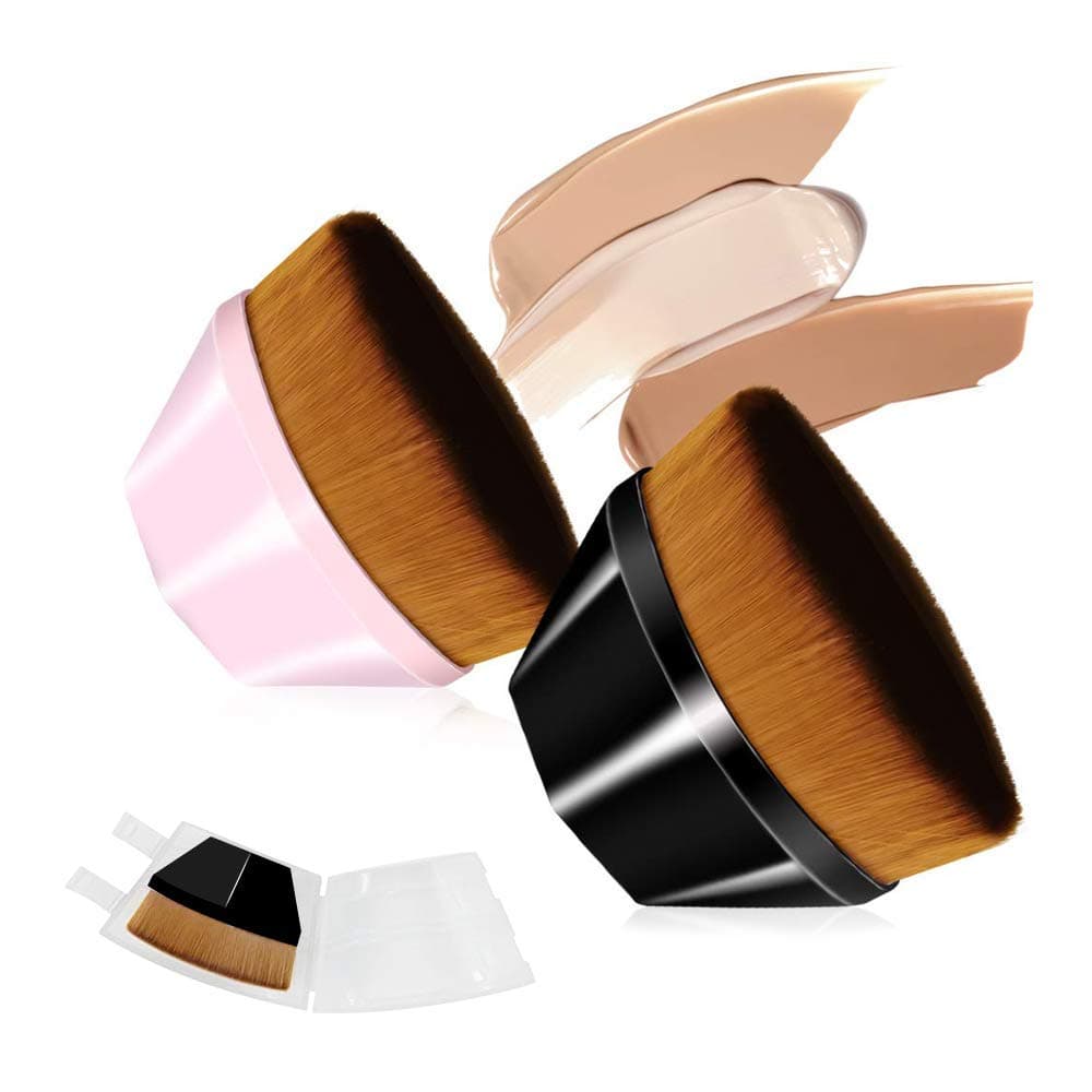 FourPlusOne Petal-Shaped Foundation Brush, Multifunctional Base Makeup Brush, Make up Quickly, Brushless Mark, Full Coverage Soft Bristles Brush, Suitable for all Foundation Liquid, Mixed Liquid