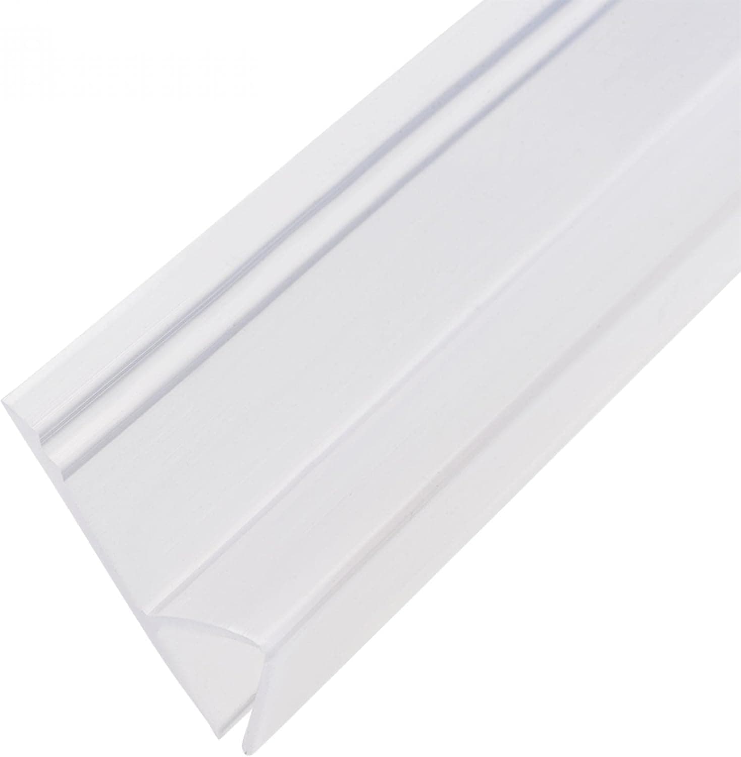uxcell Frameless Glass Shower Door Sweep - Door Bottom Side Seal Strip h-Type with 20mm Drip Rail - 10mm Glass x 2000mm Length