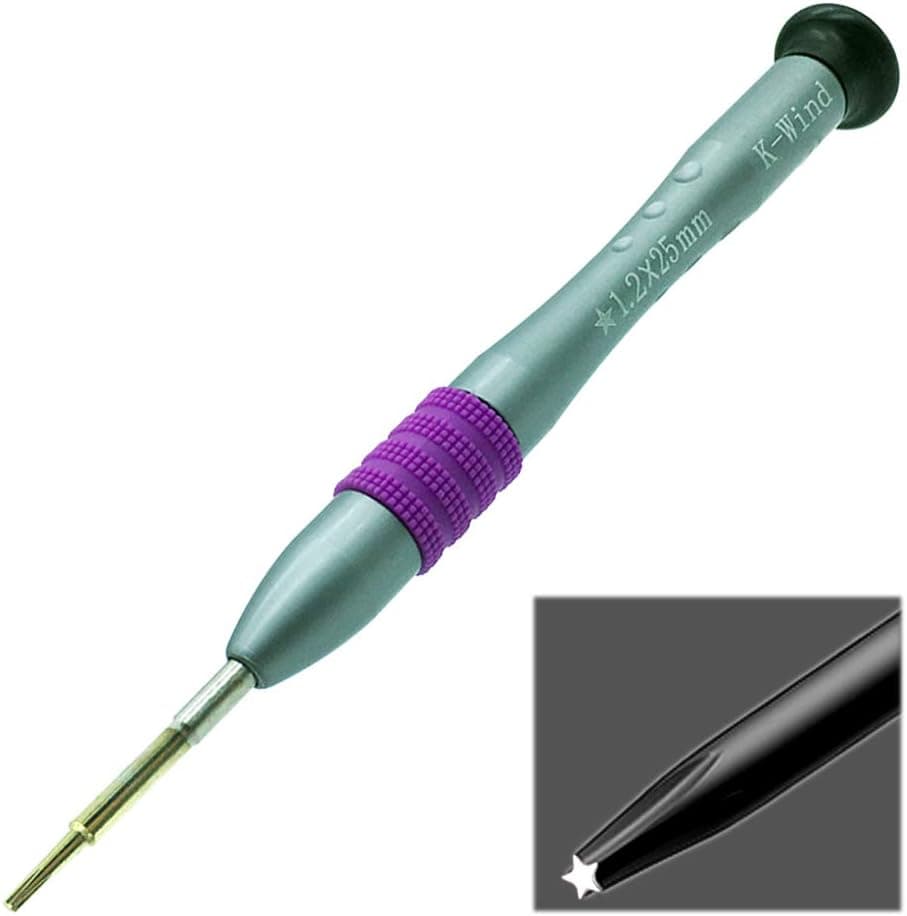 1.2mm/P5/TS4/PL4 Precision Pentalobe Screwdriver, S2 High Alloy Steel Head, Magnetic Tip, Rotating Cap, 5 point Star Screwdriver Repair Tool for Apple MacBook Air MacBook Pro Retina