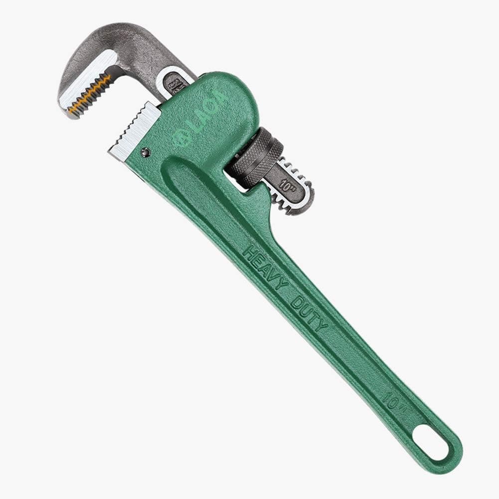 LAOA Industrial Straight Pipe Wrench 10 Inch Aluminum Plumbing Wrench Adjustable Jaws
