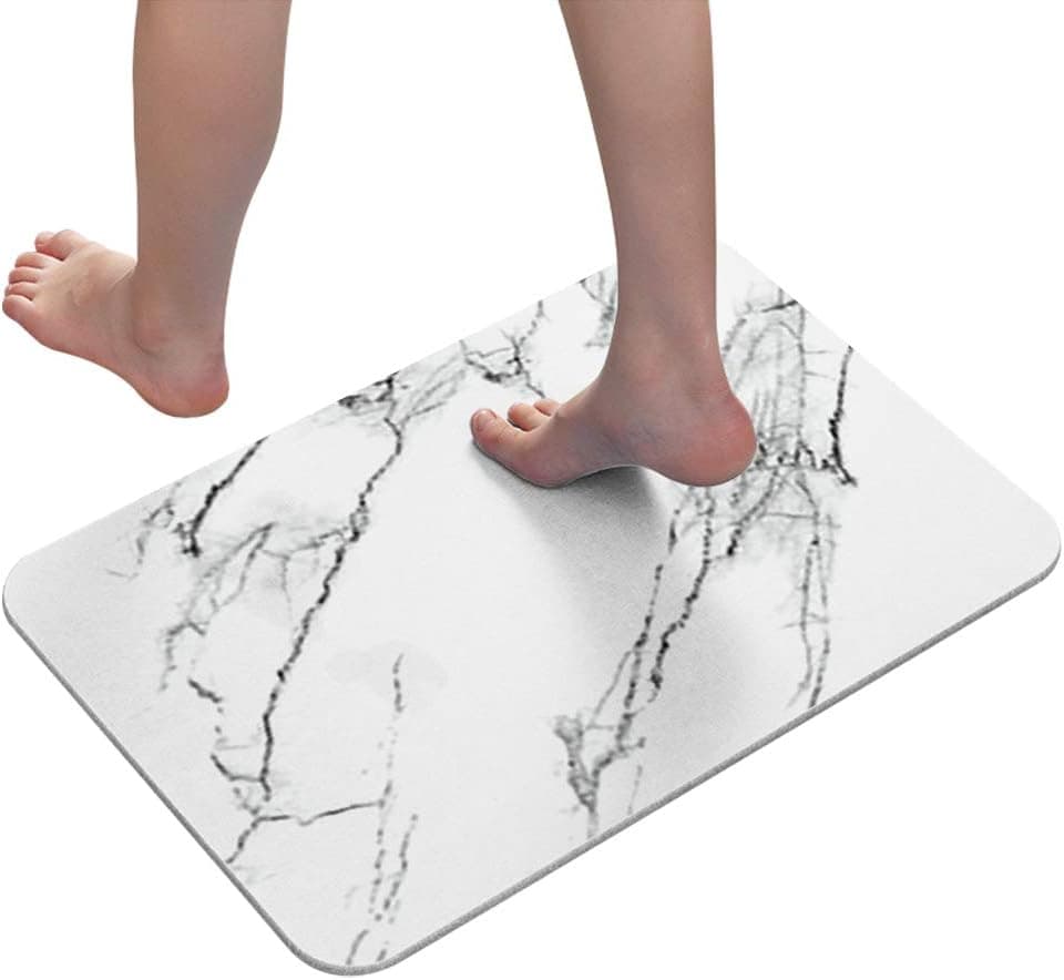 Poncho Diatomaceous Earth Bath Mat 23.6" X 15" Non-Slip Mats Absorbent Fast Water Drying Diatomite Mat for Bathroom Shower Safe for Children and Elderly