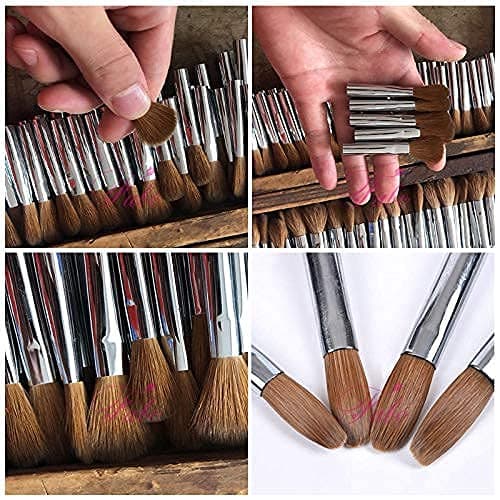 Kolinsky Acrylic Nail Brush, Acrylic Brushes for Nails (Pink-12#)