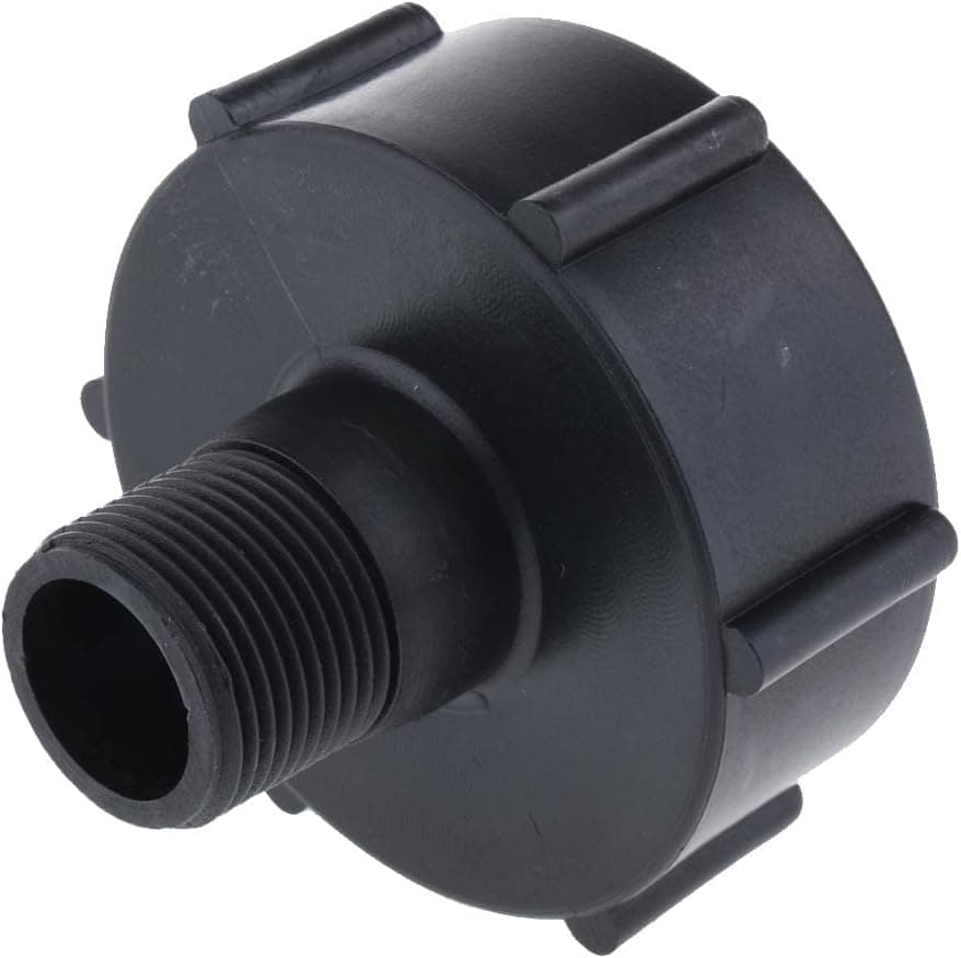 Flameer Gallon IBC Tote Tank Drain Adapter Coarse S60×6 Coarse S60×6 Coarse Thread 2" to 1" Garden Hose
