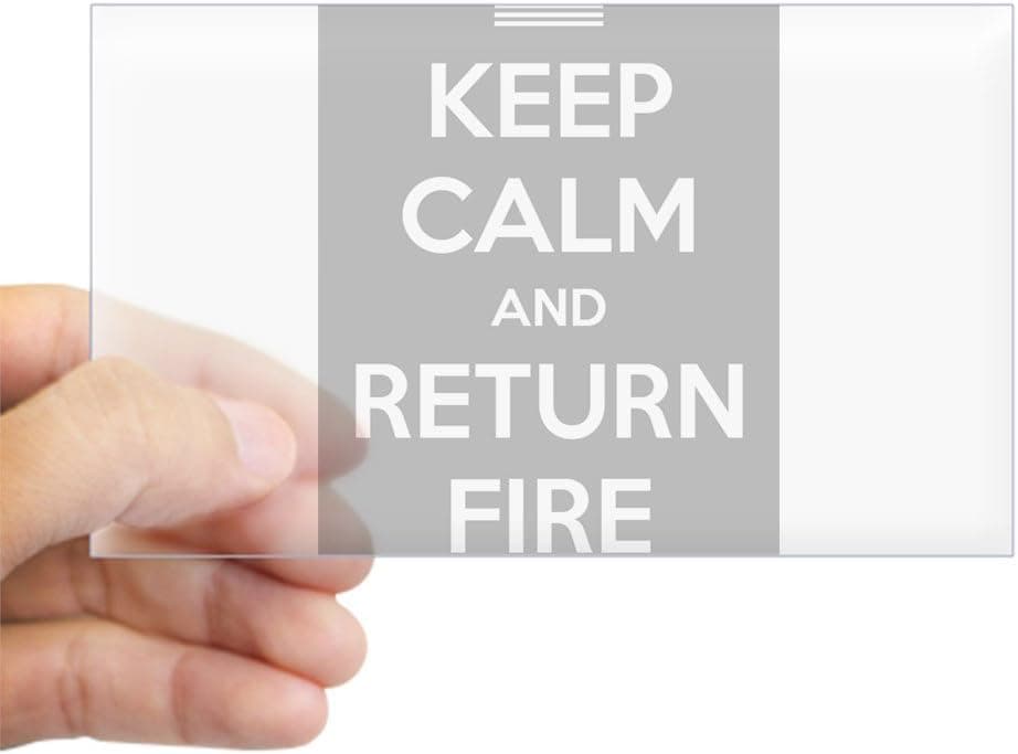 CafePress Keep Calm and Return Fire Sticker Rectangle Bumper Sticker Car Decal