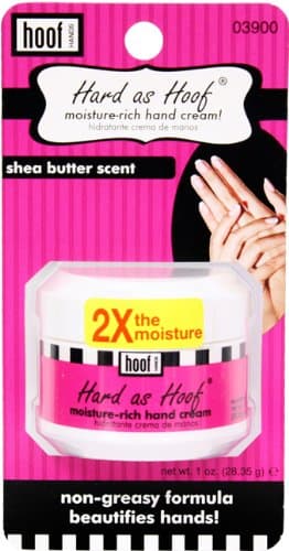 "Hard As Hoof" Moisture-Rich Hand Cream & Cuticle Repair w/ Shea Butter Scent 1 oz - Hydrates Dry, Rough Hands With Non-greasy Formula