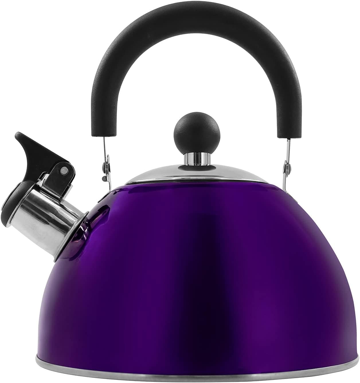 KAISA VILLA Tea Kettle Stovetop Teapot Stainless Steel Whistling Teakettle with 2.5 Liter/2.64 Quart Purple