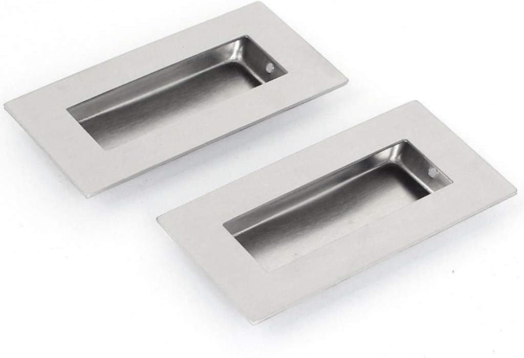 304 Stainless Steel Recessed Flush Pull Finger Insert Door Chest Handle for Sliding Door, Cupboard, Drawer, Cabinet, Etc, is an Ideal Replacement.52mmx102mm 2PCS.