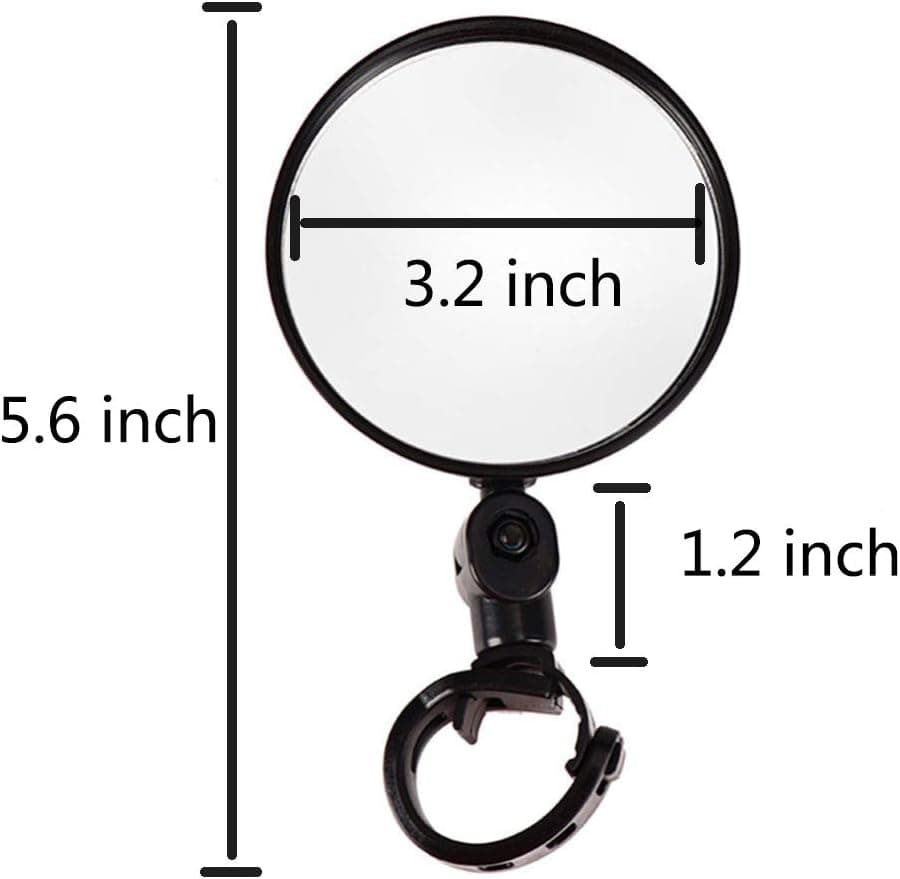 KRTYLYT Bike Mirror, 2pcs Bike Rear View Mirrors with Wide Angle Convex Mirror, Adjustable Rotatable Handlebar for Mountain Bike, Off-Road Bike and Fixed Gear Bike Handlebars