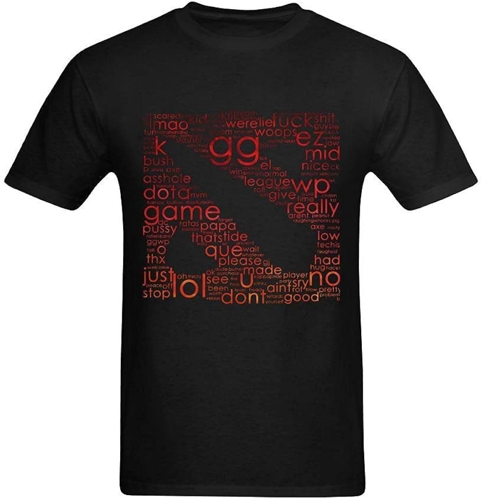 XouAEN Men's Dota 2 Words Logo T-Shirt