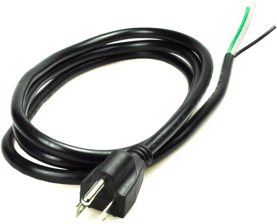 Pinfox 6ft 14 Gauge 3 Prong Heavy Duty Replacement Power Supply Cord Cable 110V 115V 120V Pigtail for Universal AC Appliance, NEMA 5-15 Plug US SJT 14AWG (15A)