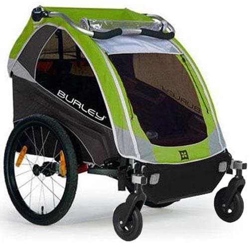 Burley D-Lite Green Trailer with 2-Wheel Stroller Kit