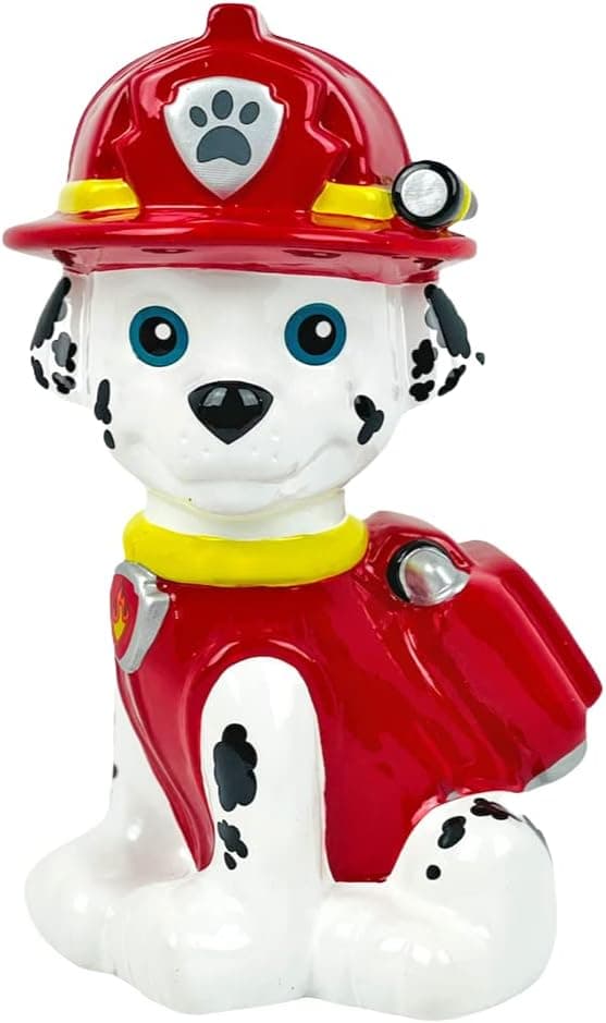 Nickelodeon Paw Patrol Marshall Piggy Bank for Boys and Girls, Large Dalmatian Dog Coin Bank for Kids