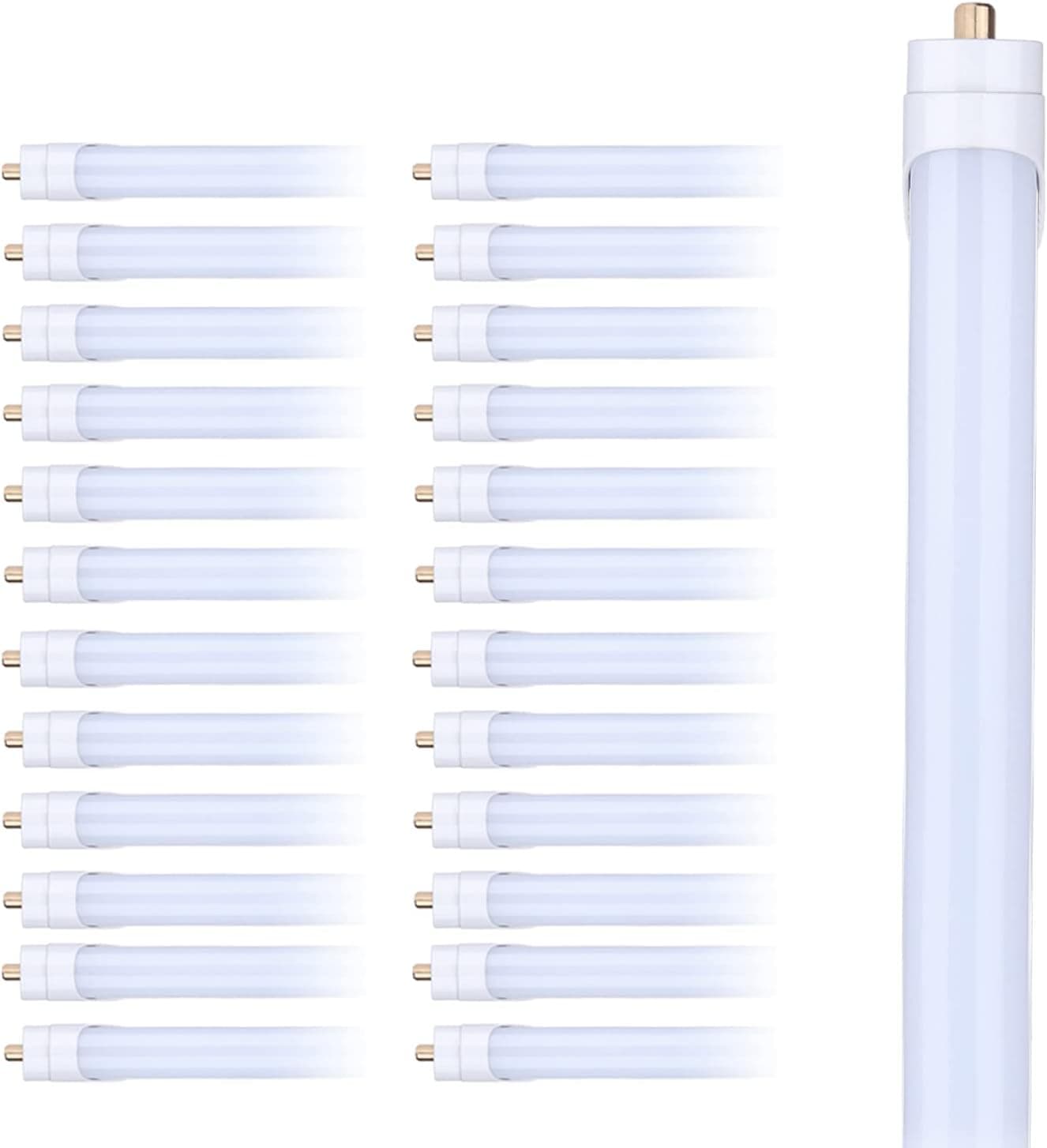 Shop Light 8FT, T8 T10 T12 LED Light Tube, 8 Foot FA8 Single Pin, 45W (100W Equivalent), 5000K Frosted/Milky Cover, Dual-Ended Power, Fluorescent Light Bulbs Replacement (25Pack),Ship from USA