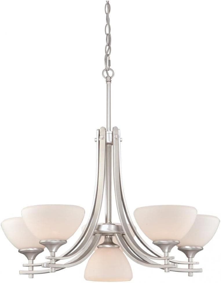 Vaxcel SECHB006BN Sebring 6 Light Chandelier, Brushed Nickel Finish, 24.5" x 26" x 26", See Image