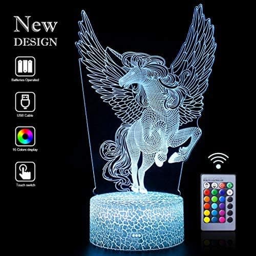 Unicorn Fairy Light Lamp Remote Controlled & 16 Colors Changeable Desk Table Night Lights Xmas Bday Gifts for Kids Girls Child Teen Adults as Home Decor Party Supplies Wall Lights(Unicorn A(Remote))