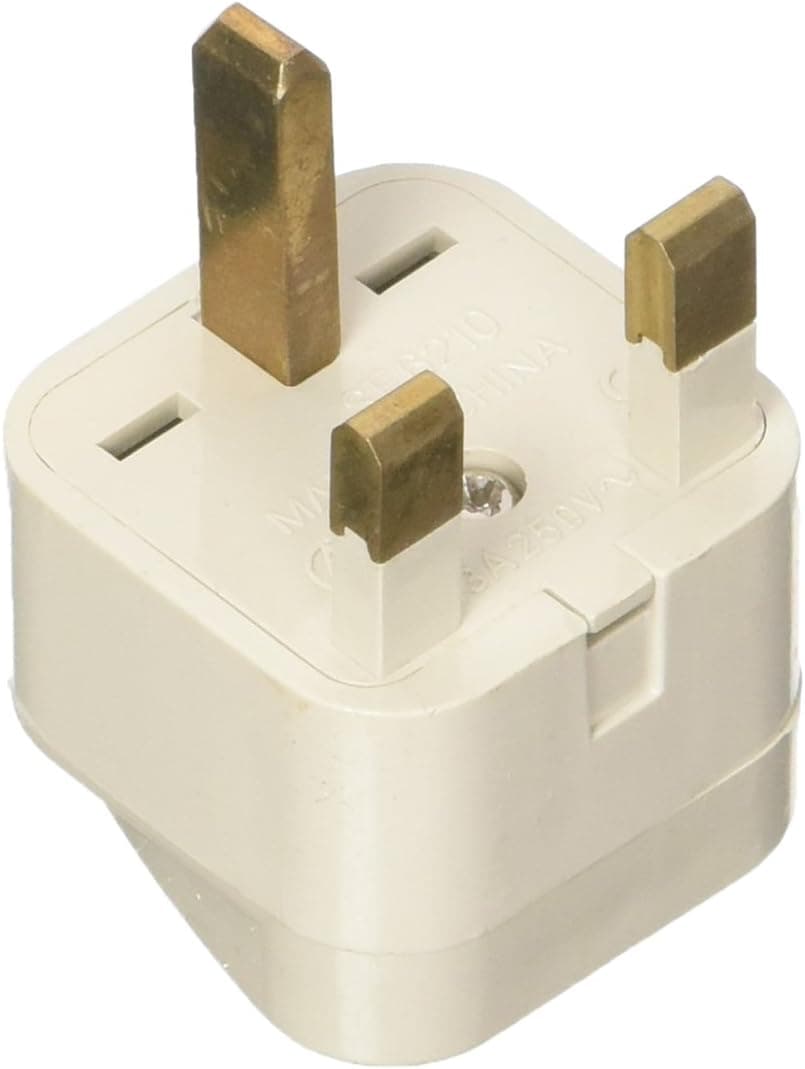 VCT VP-102 USA to UK Grounded Europe Plug Adapter, Ivory