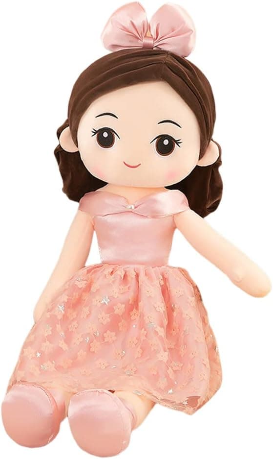 Oskkude Little Girls Rag Doll, 45CM Soft Baby Doll with Clothes, Plush Stuffed Toy with Hat Skirt Plush Toy Baby Girls Sleeping Partner Doll, Handmade Princess Plush Toy Xmas Birthday Gift