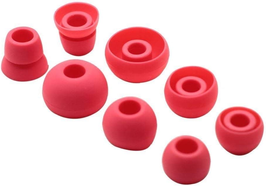Learsoon PB3.0 Replacement Silicone Ear Tips PB2.0 Earbuds Compatible with Monster Beats Dr. Dre Powerbeats1 Powerbeats2 Powerbeats3 Wireless Earphones (Red)